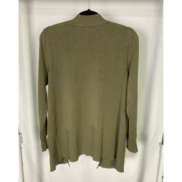 Grace The Perfect Fit Medium Olive Green Cardigan Knit Lightweight Open Pockets - Picture 3 of 7